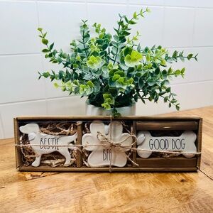 Rae Dunn Ceramic Pet Treat Dish Set - White